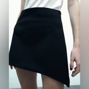 Zara Black Asymmetrical Mini Skirt